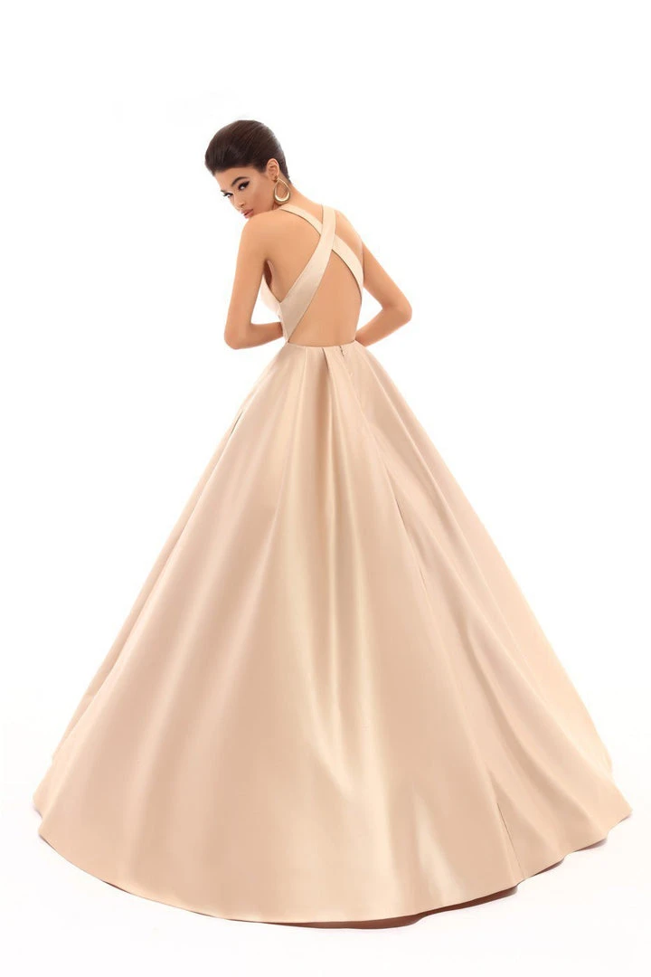 Tarik Ediz - 50401 Illusion Plunging Neck Satin Ballgown 9 Tarik Ediz - 50401 Illusion Plunging Neck Satin Ballgown