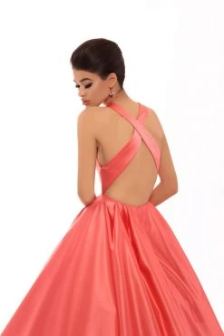 Tarik Ediz - 50401 Illusion Plunging Neck Satin Ballgown 12 Tarik Ediz - 50401 Illusion Plunging Neck Satin Ballgown