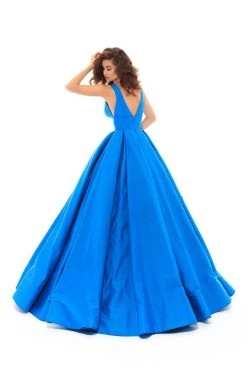Tarik Ediz - 50402 Sleeveless V Neck Taffeta Prom Dress