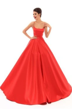 Tarik Ediz - 50403 Strappy Back Sleeveless Satin Ballgown