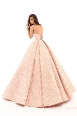 Formal Gowns Tarik Ediz - 50404 V-neck Jacquard Pleated Ballgown 13 Formal Gowns Tarik Ediz - 50404 V-neck Jacquard Pleated Ballgown