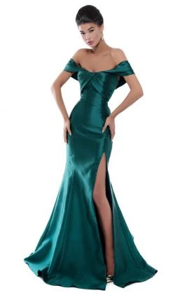 Formal Gowns Tarik Ediz - 50448 Pleated Off-Shoulder Mermaid Dress 8 Formal Gowns Tarik Ediz - 50448 Pleated Off-Shoulder Mermaid Dress
