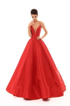 Formal Gowns Tarik Ediz - 50456 Plunging V-Neck Strappy Open Back Ballgown 11 Formal Gowns Tarik Ediz - 50456 Plunging V-Neck Strappy Open Back Ballgown