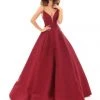 Formal Gowns Tarik Ediz - 50456 Plunging V-Neck Strappy Open Back Ballgown 2 Formal Gowns Tarik Ediz - 50456 Plunging V-Neck Strappy Open Back Ballgown