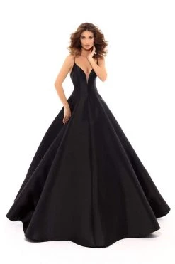 Formal Gowns Tarik Ediz - 50456 Plunging V-Neck Strappy Open Back Ballgown 13 Formal Gowns Tarik Ediz - 50456 Plunging V-Neck Strappy Open Back Ballgown