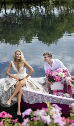 Formal Gowns Tarik Ediz - 50457 Embroidered Deep V-neck Ballgown 16 Formal Gowns Tarik Ediz - 50457 Embroidered Deep V-neck Ballgown