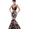 Tarik Ediz - 50467 Plunging V-Neck Floral Mermaid Gown Formal Gowns