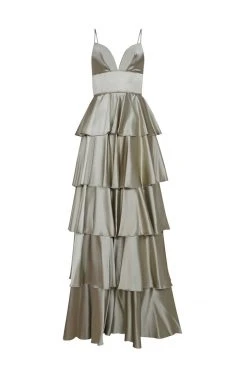 Formal Gowns Tarik Ediz - 50470 Plunging V-Neck Tiered A-Line Evening Gown 11 Formal Gowns Tarik Ediz - 50470 Plunging V-Neck Tiered A-Line Evening Gown