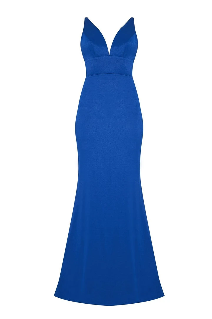 Tarik Ediz - 50483 Plunging Belt-Detailed Backless Gown 6 Tarik Ediz - 50483 Plunging Belt-Detailed Backless Gown