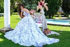 Tarik Ediz - 50491 Floral Lace Illusion Neck Ballgown Formal Gowns