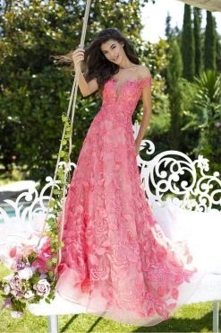 Formal Gowns Tarik Ediz - 50500 Floral Lace Appliqued A-Line Prom Gown 16 Formal Gowns Tarik Ediz - 50500 Floral Lace Appliqued A-Line Prom Gown