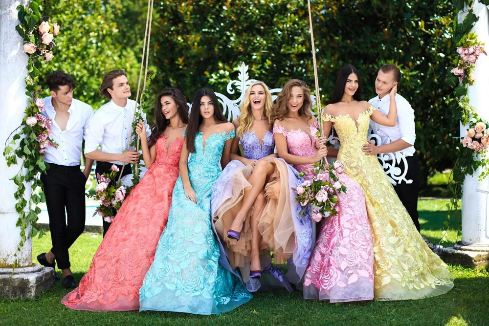 Formal Gowns Tarik Ediz - 50500 Floral Lace Appliqued A-Line Prom Gown 10 Formal Gowns Tarik Ediz - 50500 Floral Lace Appliqued A-Line Prom Gown