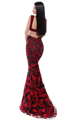 Formal Gowns Tarik Ediz - 50502 Embellished Floral Lace Mermaid Dress 8 Formal Gowns Tarik Ediz - 50502 Embellished Floral Lace Mermaid Dress