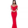 Formal Gowns Tarik Ediz - 50524 Draped Off Shoulder Weaved Mermaid Gown