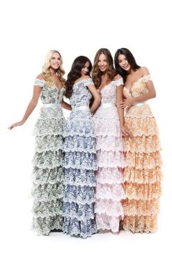 Tarik Ediz - 50544 Allover Lace Multi-Layered Skirt Long Formal Dress 11 Tarik Ediz - 50544 Allover Lace Multi-Layered Skirt Long Formal Dress