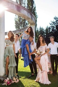 Tarik Ediz - 50546 Two-Piece Lace Bodice Layered A-Line Gown Formal Gowns