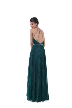Formal Gowns Tarik Ediz - 50547 High Halter Plunging Cutout A-Line Gown