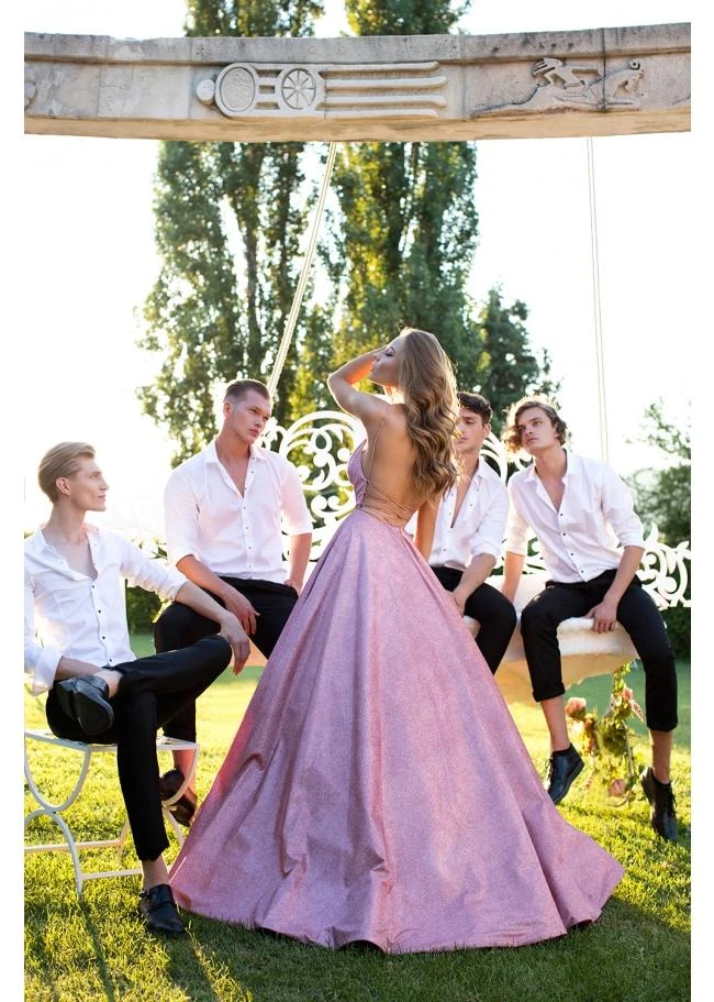 Tarik Ediz - 50549 Sleeveless Strappy Back Glitter Ballgown 6 Tarik Ediz - 50549 Sleeveless Strappy Back Glitter Ballgown