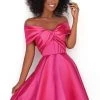 Tarik Ediz - 50605 Off-Shoulder A-Line Short Dress