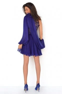 Tarik Ediz - 50607 Asymmetrical Ruched A-Line Short Dress 5 Tarik Ediz - 50607 Asymmetrical Ruched A-Line Short Dress