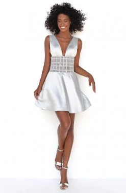 Cocktail Dresses Tarik Ediz - 50615 Strappy Plunging V-Neck Short Dress