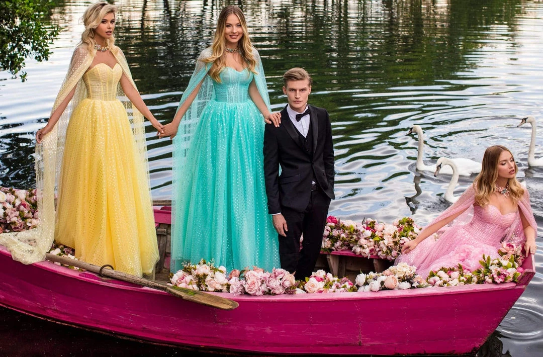 Formal Gowns Tarik Ediz - 50617 Strapless Corset Bodice Chiffon Gown 10 Formal Gowns Tarik Ediz - 50617 Strapless Corset Bodice Chiffon Gown