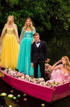 Formal Gowns Tarik Ediz - 50617 Strapless Corset Bodice Chiffon Gown 22 Formal Gowns Tarik Ediz - 50617 Strapless Corset Bodice Chiffon Gown