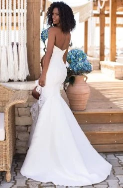 Tarik Ediz - 50618 Ruffled Lace Slit Silky Taffeta Mermaid Prom Dress