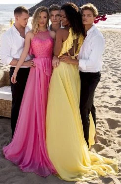 Formal Gowns Tarik Ediz - 50621 Embellished High Halter A-Line Dress