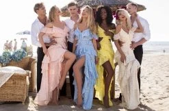 Tarik Ediz - 50622 Tiered Ruffles Dots Chiffon Cold Shoulder Dress Formal Gowns