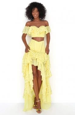 Tarik Ediz - 50623 Off-Shoulder Ruffles Dots Chiffon Two-Piece Dress 8 Tarik Ediz - 50623 Off-Shoulder Ruffles Dots Chiffon Two-Piece Dress