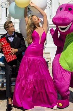 Formal Gowns Tarik Ediz - 50626 Plunging Bodice Backless Trumpet Gown