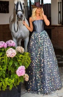 Tarik Ediz - 50628 Strapless Hologram Ballgown