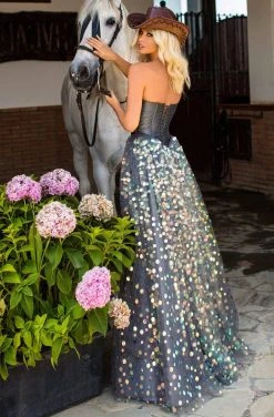 Tarik Ediz - 50628 Strapless Hologram Ballgown