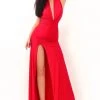 Formal Gowns Tarik Ediz - 50630 Draped Plunging Halter Backless Gown 2 Formal Gowns Tarik Ediz - 50630 Draped Plunging Halter Backless Gown