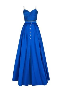 Tarik Ediz - 50633 Two-Piece Jewel Ornate High Slit Gown