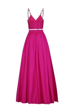 Tarik Ediz - 50633 Two-Piece Jewel Ornate High Slit Gown