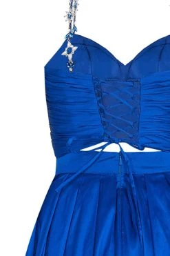 Tarik Ediz - 50633 Two-Piece Jewel Ornate High Slit Gown