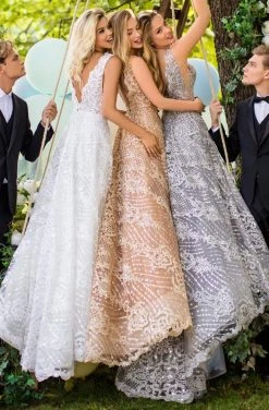 Tarik Ediz - 50634 Illusion Plunging Neckline Formal Gowns