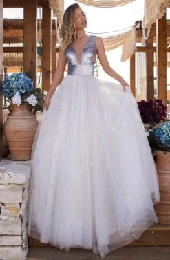 Formal Gowns Tarik Ediz - 50635 Full Sequin Sleeveless Bodice Hologram Tulle Gown 7 Formal Gowns Tarik Ediz - 50635 Full Sequin Sleeveless Bodice Hologram Tulle Gown