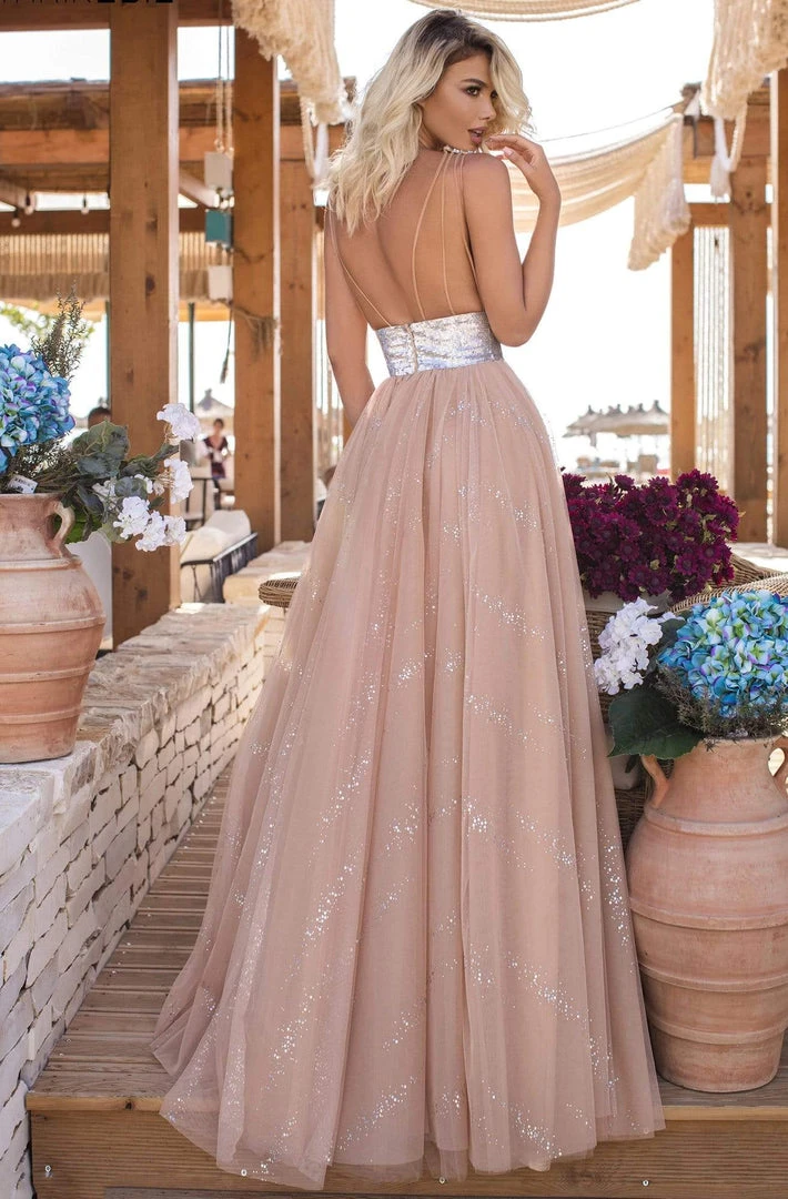 Formal Gowns Tarik Ediz - 50635 Full Sequin Sleeveless Bodice Hologram Tulle Gown 4 Formal Gowns Tarik Ediz - 50635 Full Sequin Sleeveless Bodice Hologram Tulle Gown