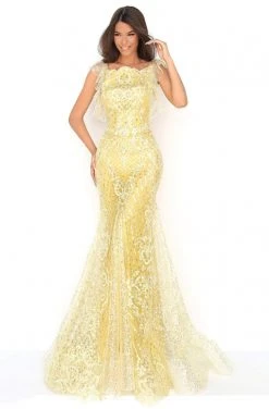 Tarik Ediz - 50640 Sequin Embroidery Applique Open Back Mermaid Gown