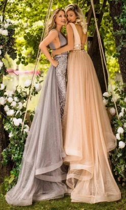 Tarik Ediz - 50643 Beaded Embroidered Sheath Gown With Overskirt Formal Gowns 7 Tarik Ediz - 50643 Beaded Embroidered Sheath Gown With Overskirt Formal Gowns