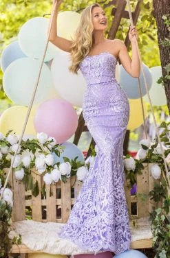 Tarik Ediz - 50644 Embellished Mermaid Gown With Detachable Overskirt