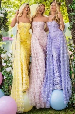 Tarik Ediz - 50644 Embellished Mermaid Gown With Detachable Overskirt