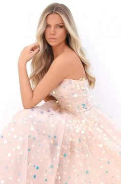 Formal Gowns Tarik Ediz - 50651 Long Strapless Paillette-Ornate Tulle Gown 15 Formal Gowns Tarik Ediz - 50651 Long Strapless Paillette-Ornate Tulle Gown