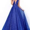 Tarik Ediz - 50660 Sequin-Texture Plunging Bodice A-Line Gown Formal Gowns