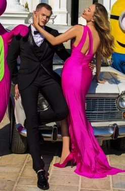 Tarik Ediz - 50666 Asymmetrical Cutout Bodice High Low Gown