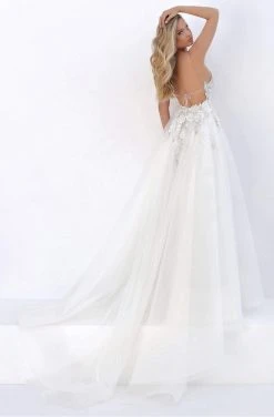 Tarik Ediz - 50667 Plunging V-Neck Dress With Overskirt 11 Tarik Ediz - 50667 Plunging V-Neck Dress With Overskirt