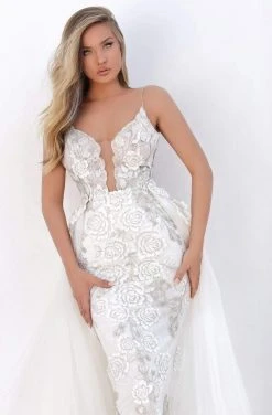 Tarik Ediz - 50667 Plunging V-Neck Dress With Overskirt 12 Tarik Ediz - 50667 Plunging V-Neck Dress With Overskirt